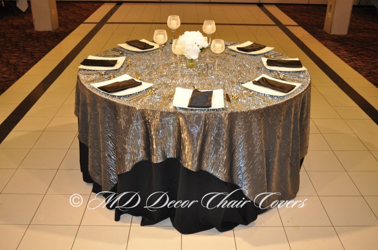 Silver Shimmer Crush Table Overlay